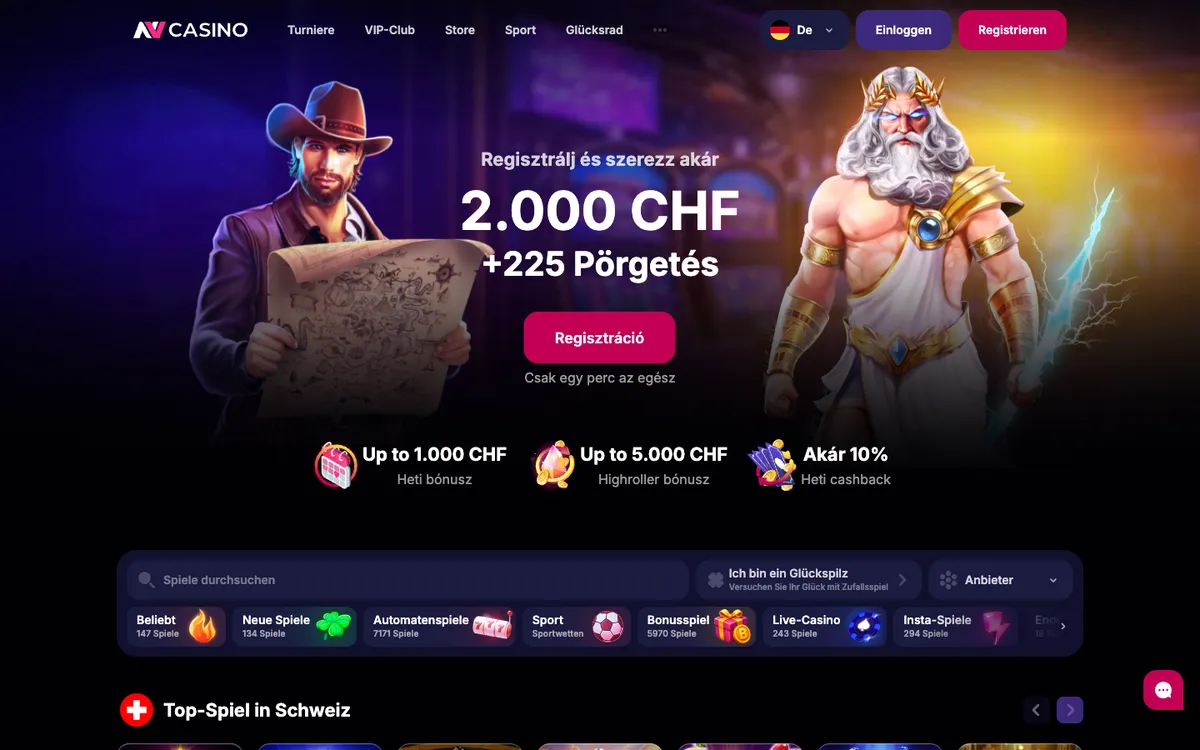 NV Casino — «Главная», снято из страны Швейцария