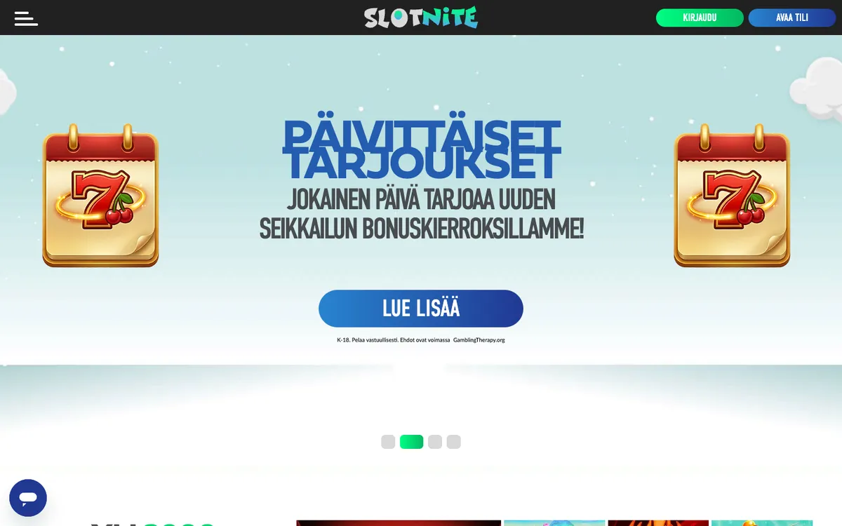 Slotnite Casino — «Главная», снято из страны Финляндия