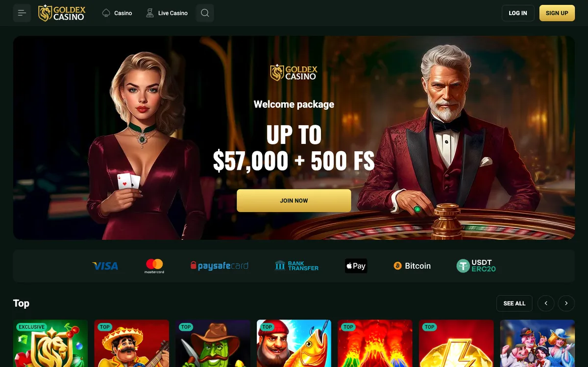 Goldex Casino — Home page, captured from Australia
