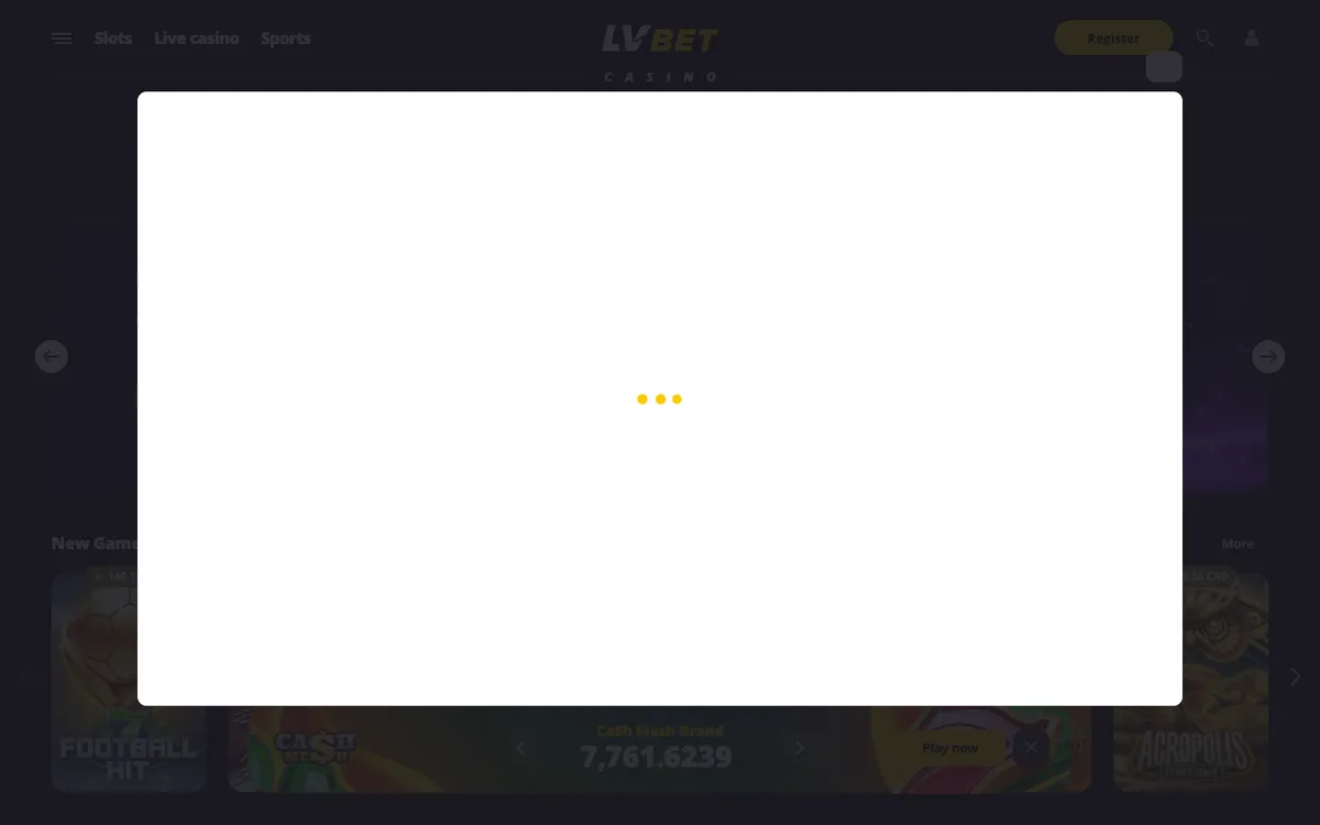 LV BET Casino — Sign-up, captured from Canada