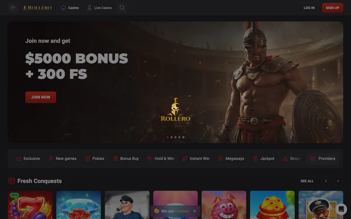 Rollero Casino — «Регистрация», снято из страны Новая Зеландия