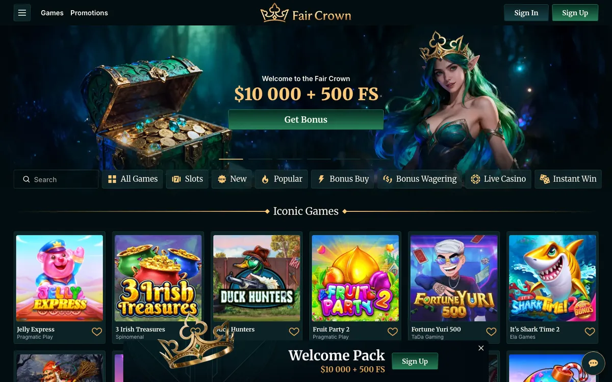 Fair Crown Casino — Sign-up, captured from New Zealand