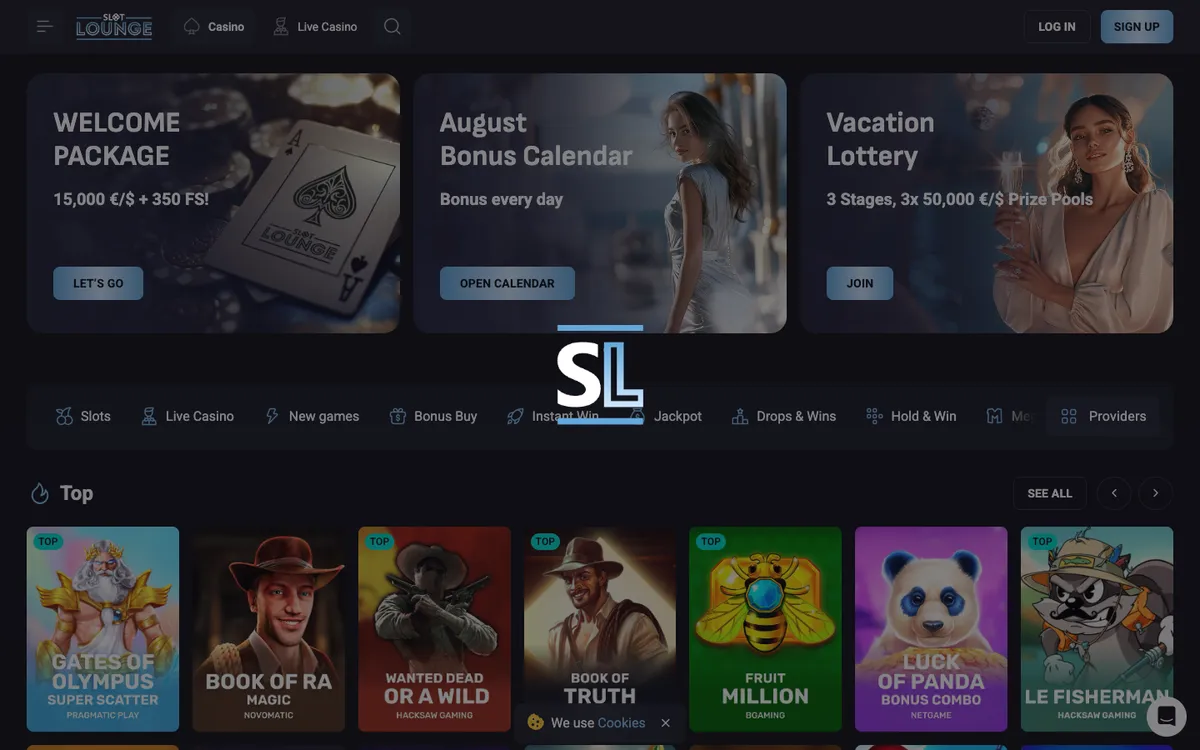 SlotLounge Casino — «Регистрация», снято из страны Япония