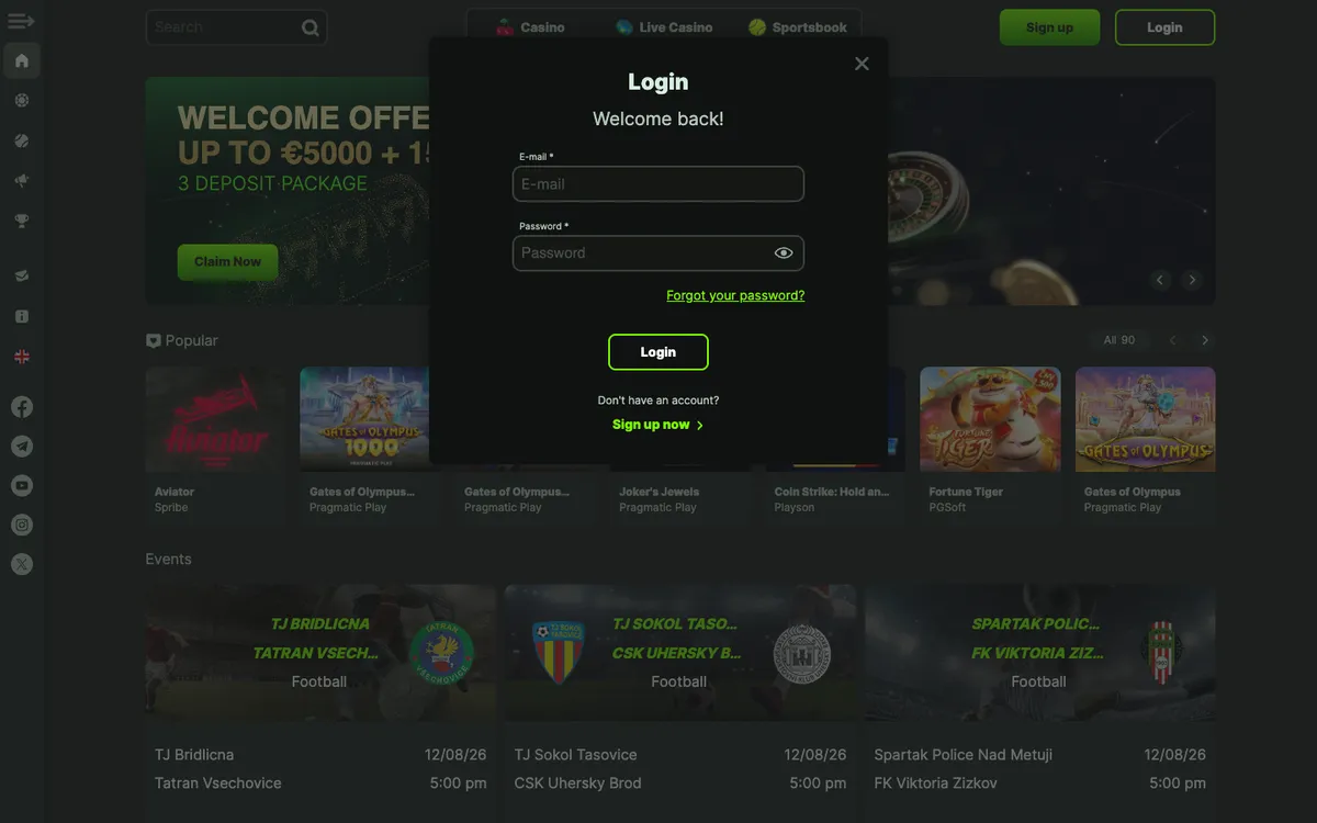 WeltBet Casino — «Регистрация», снято из страны Венгрия