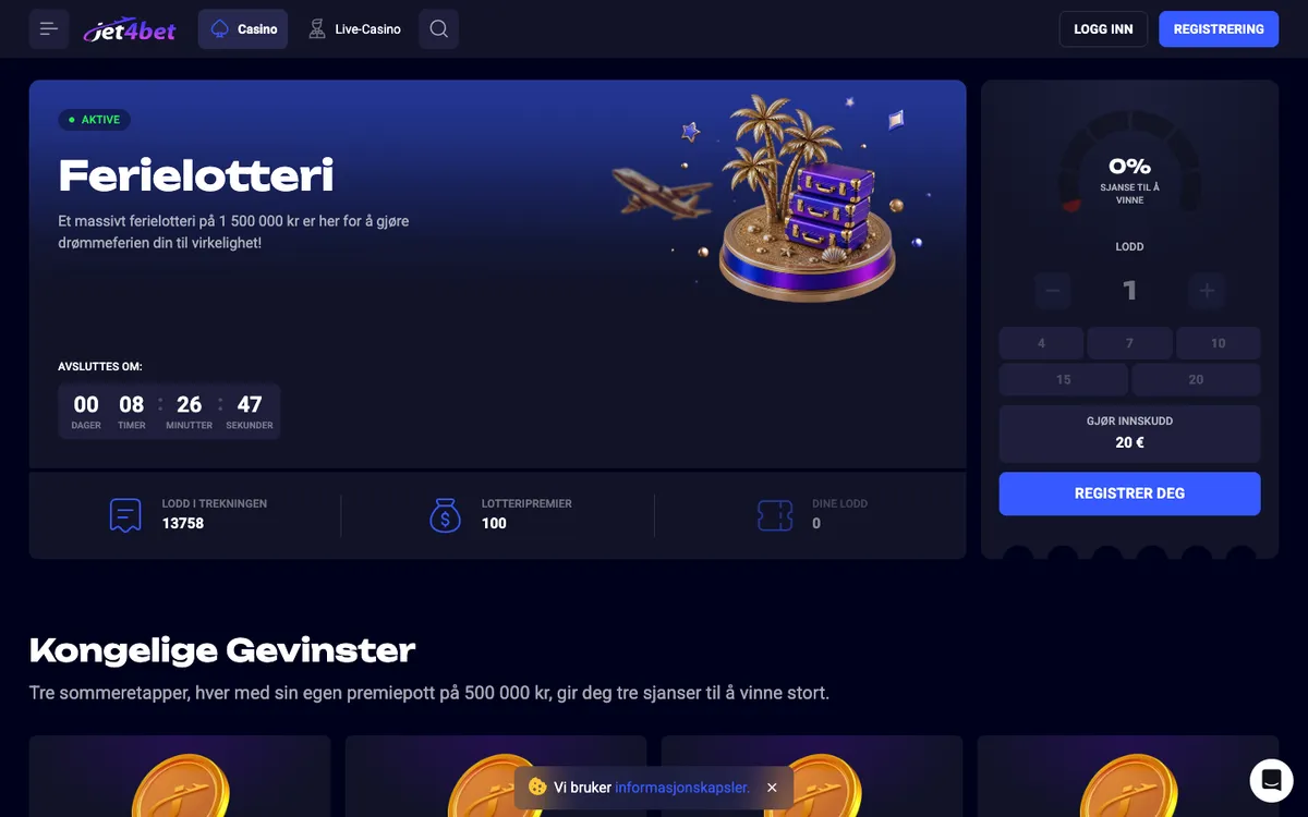 Jet4bet Casino — Sign-up, captured from Norway