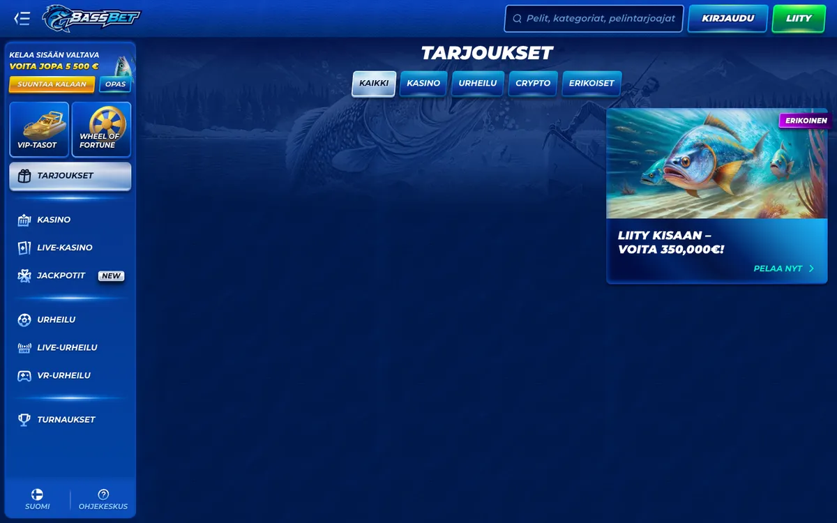 Bassbet Casino — Promotions, captured from Finland