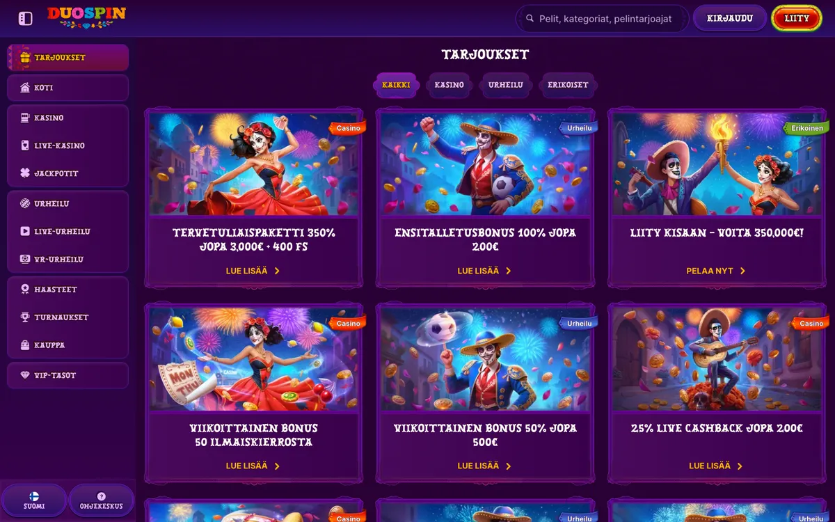 Duospin Casino — Promotions, captured from Finland