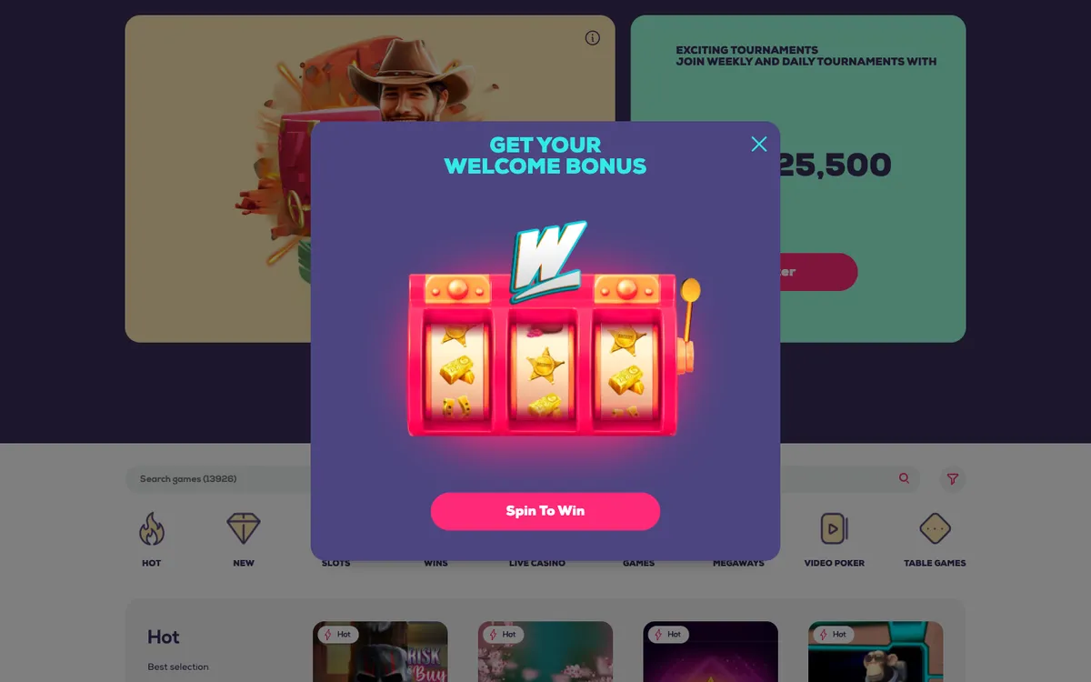 Wildfortune.io Casino – «Главная», снято из страны Мексика