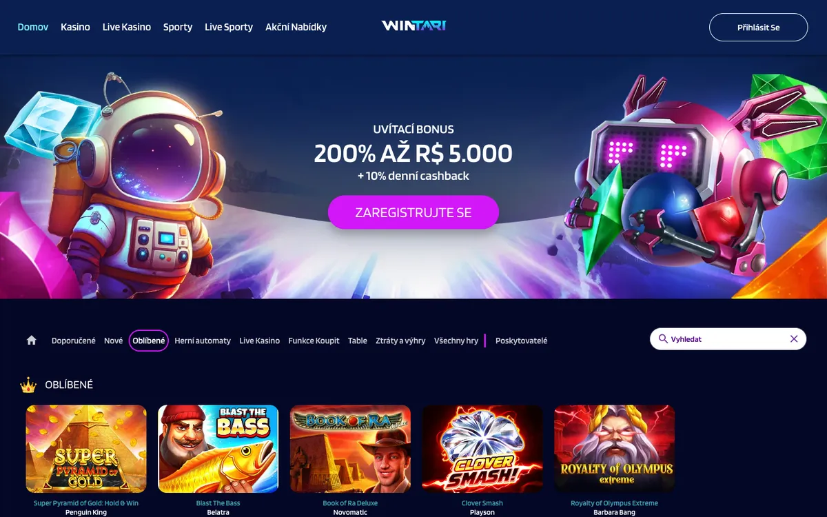 Wintari Casino — «Акции», снято из страны Чехия