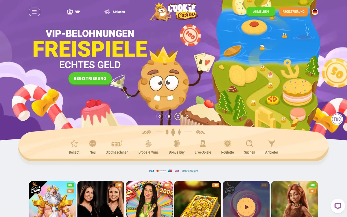 CookieCasino — Home page, captured from Germany