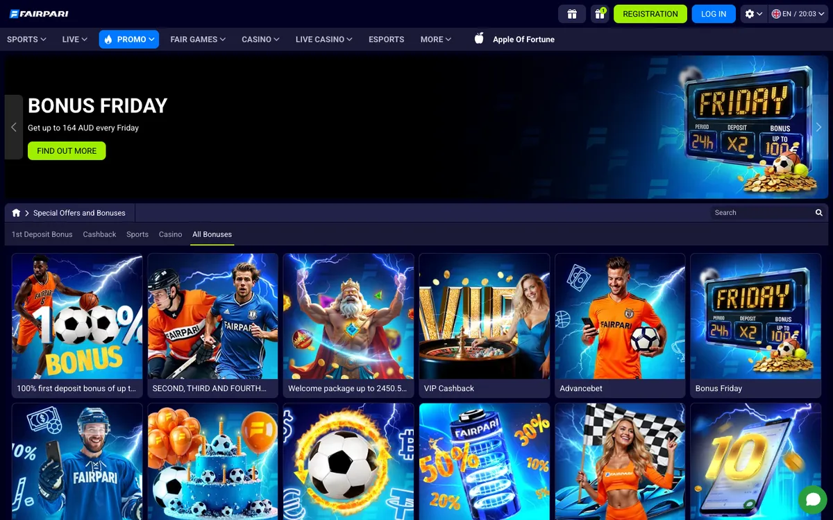 FairPari Casino — Promotions, captured from Australia
