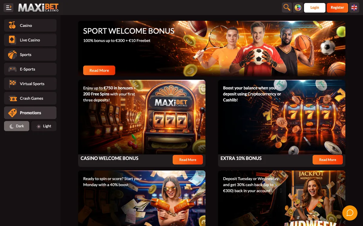 Maxibet Casino — Promotions, captured from Nigeria
