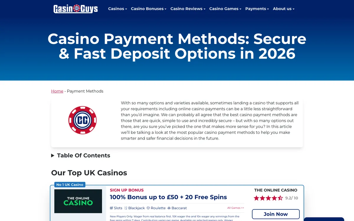 Platincasino UK — «Платежи», снято из страны Великобритания