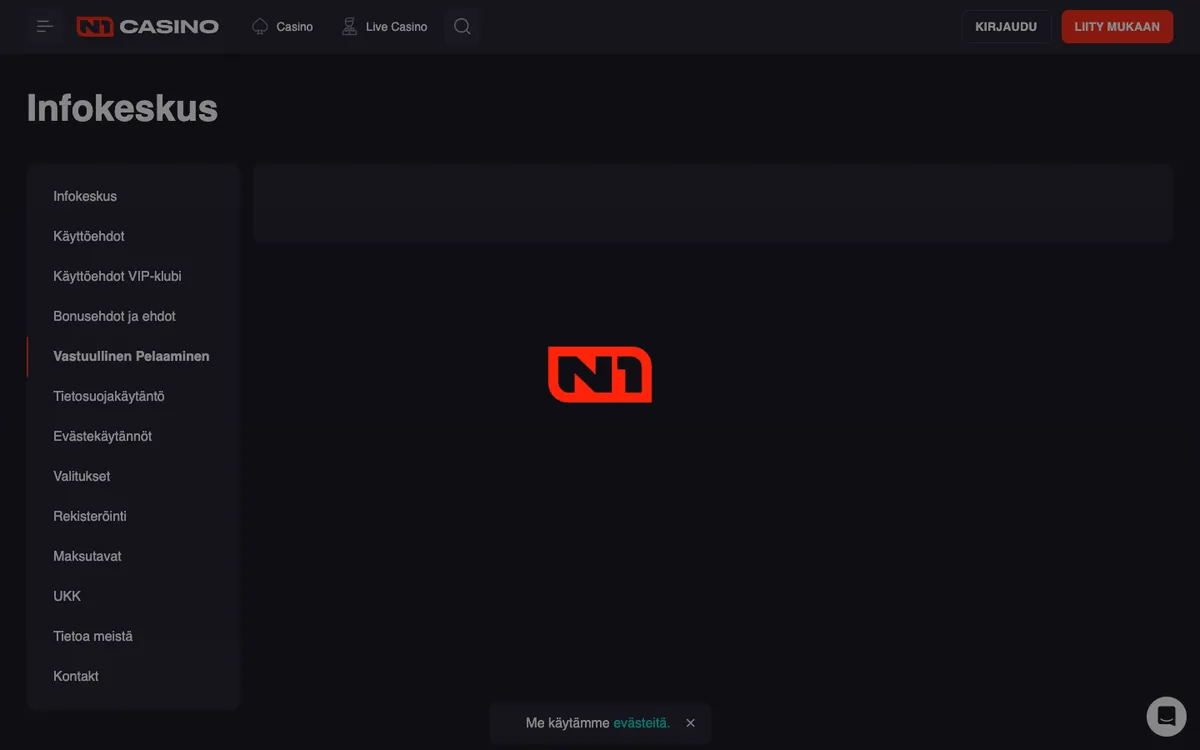 N1 Casino — «Главная», снято из страны Финляндия