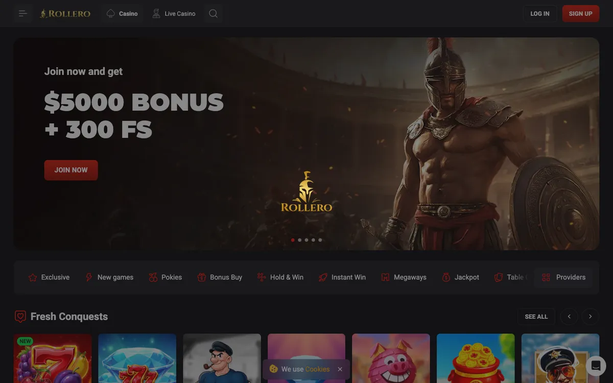 Rollero Casino — Sign-up, captured from Australia