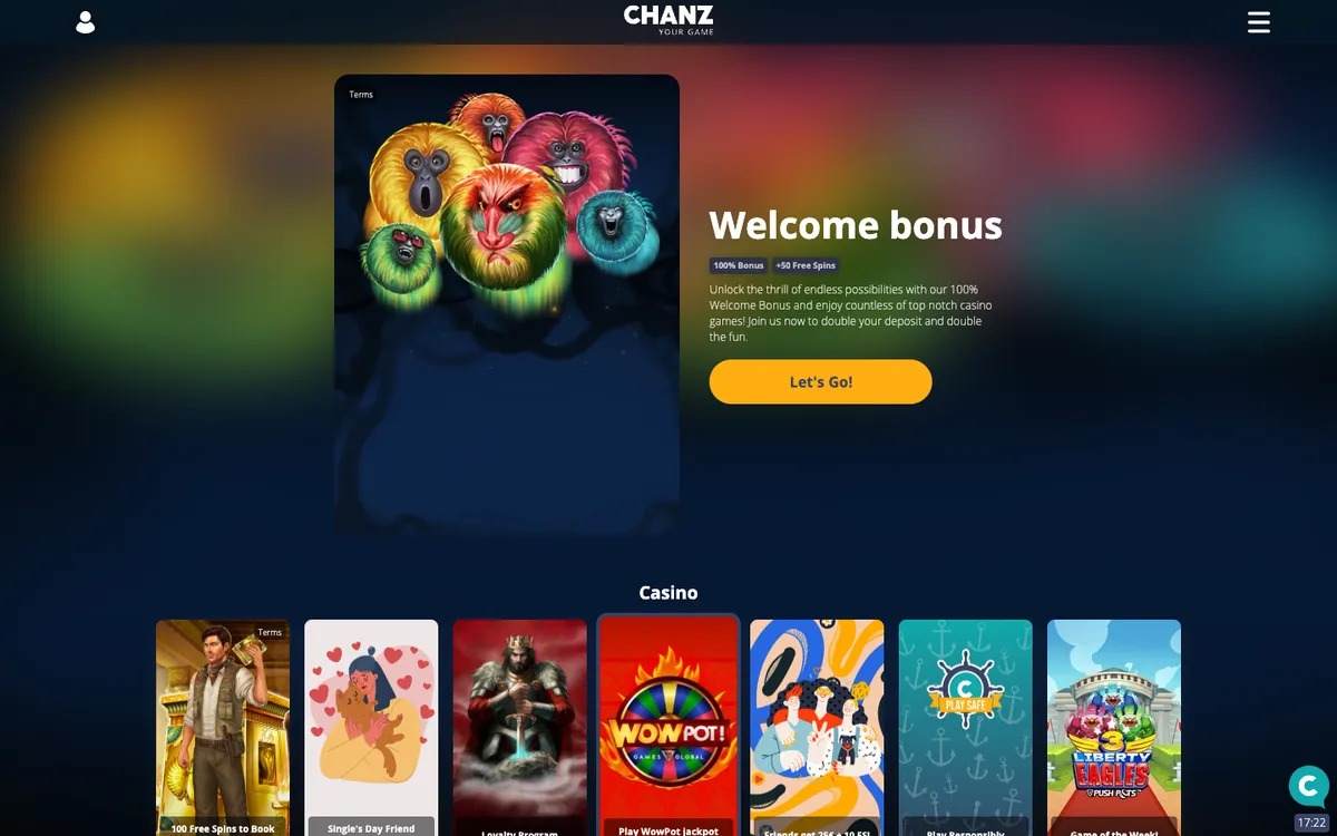 Chanz Casino — Promotions, captured from Norway