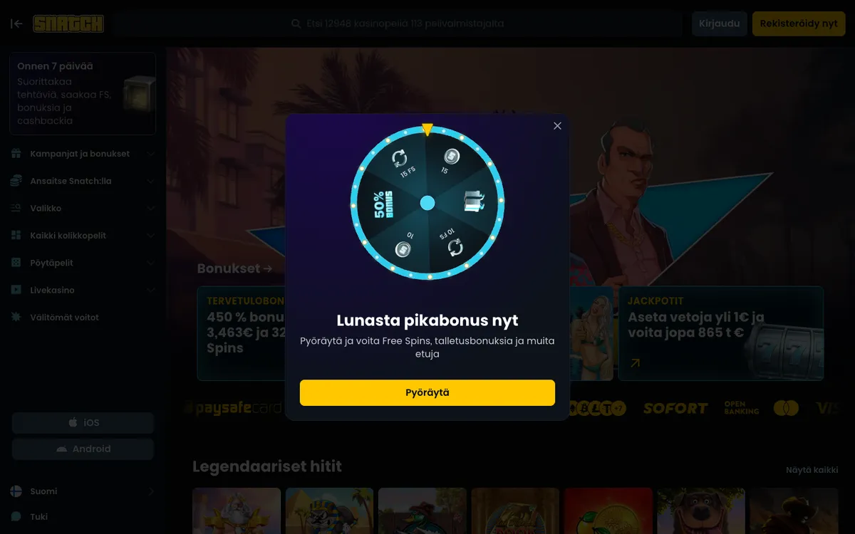 Snatch Casino — «Главная», снято из страны Финляндия