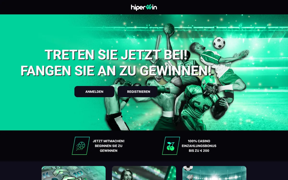 Hiperwin Casino — Home page, captured from Austria