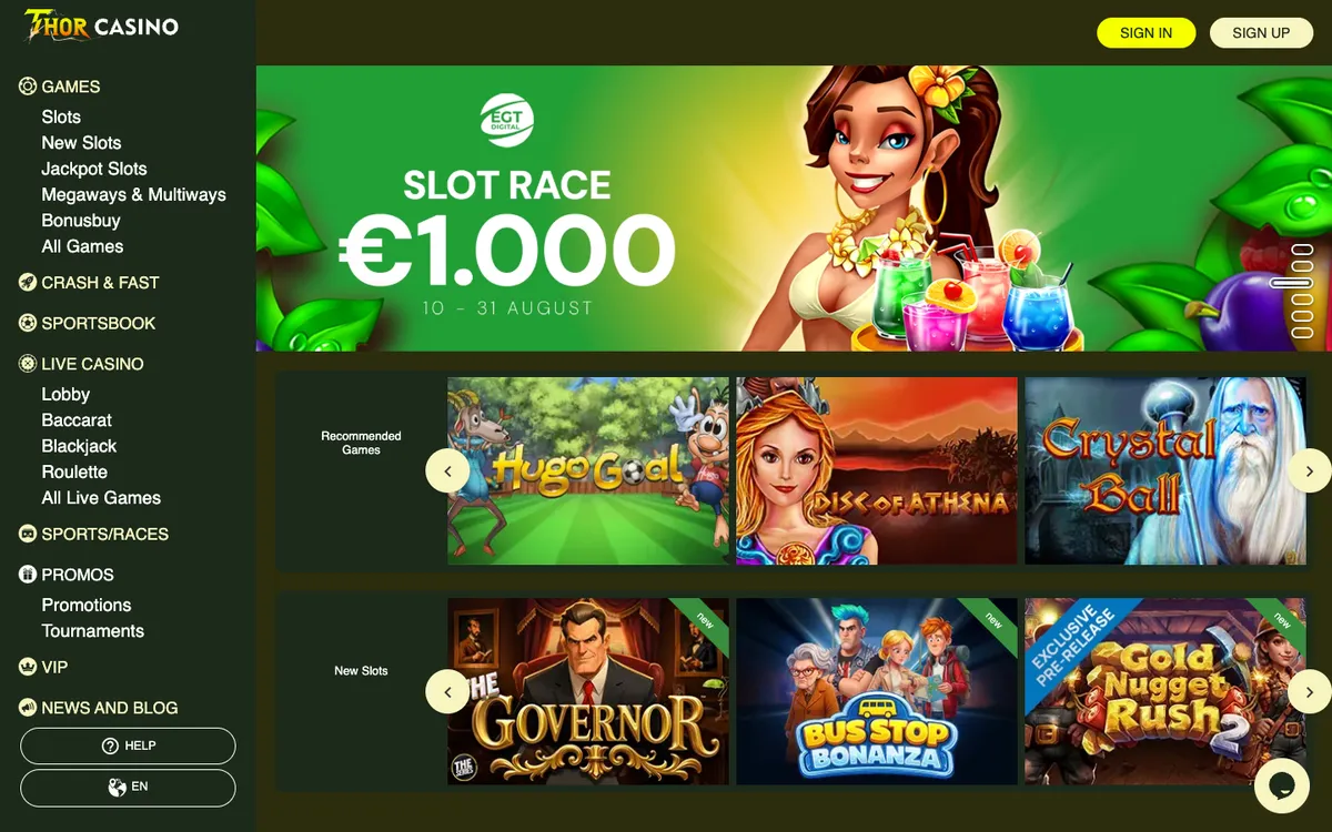 Thorcasino — «Главная», снято из страны Австралия
