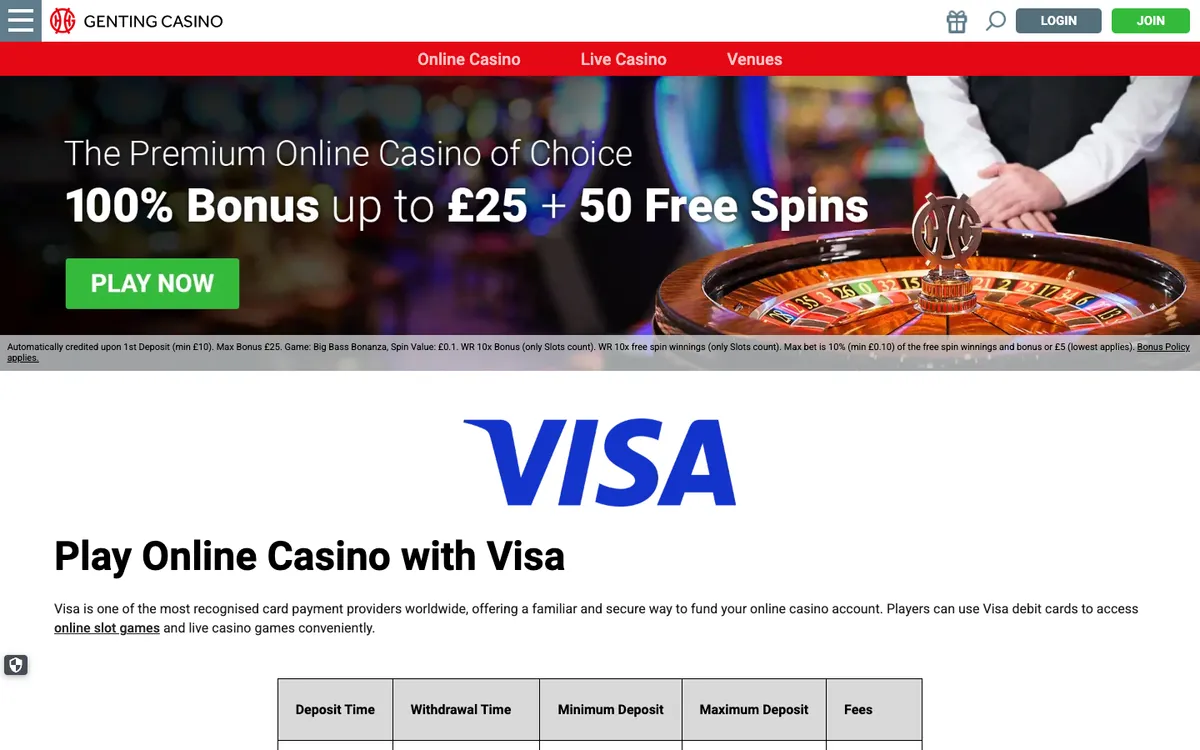 Genting Casino — Payments, captured from Belgium