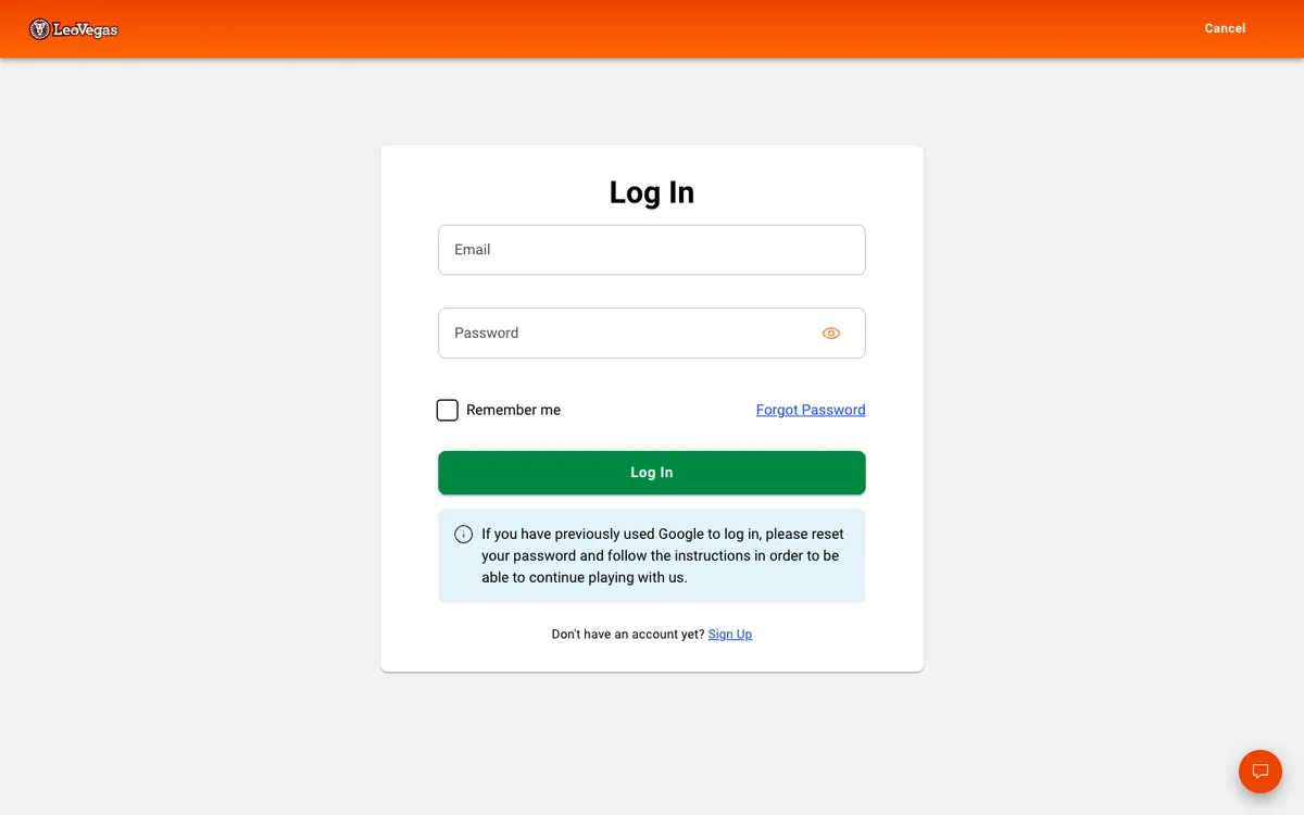 LeoVegas Casino — Sign-up, captured from New Zealand