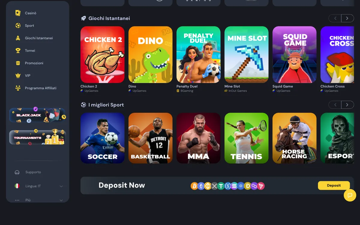 Cocobet Casino — Home page, captured from Italy