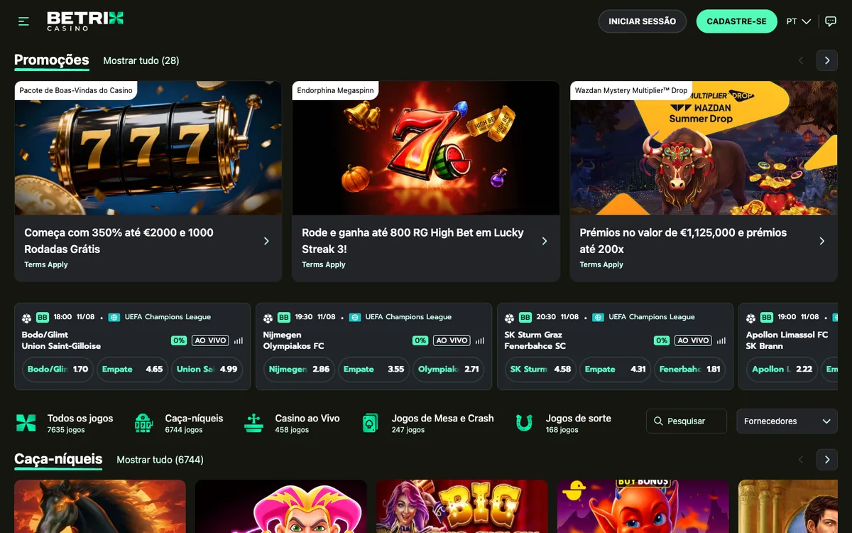 Betrix Casino — «Главная», снято из страны Португалия