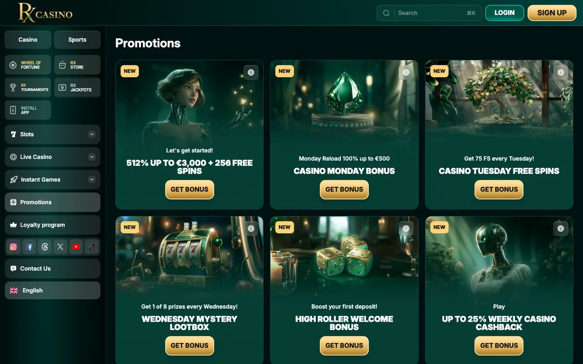 RX Casino — Promotions, captured from South Korea