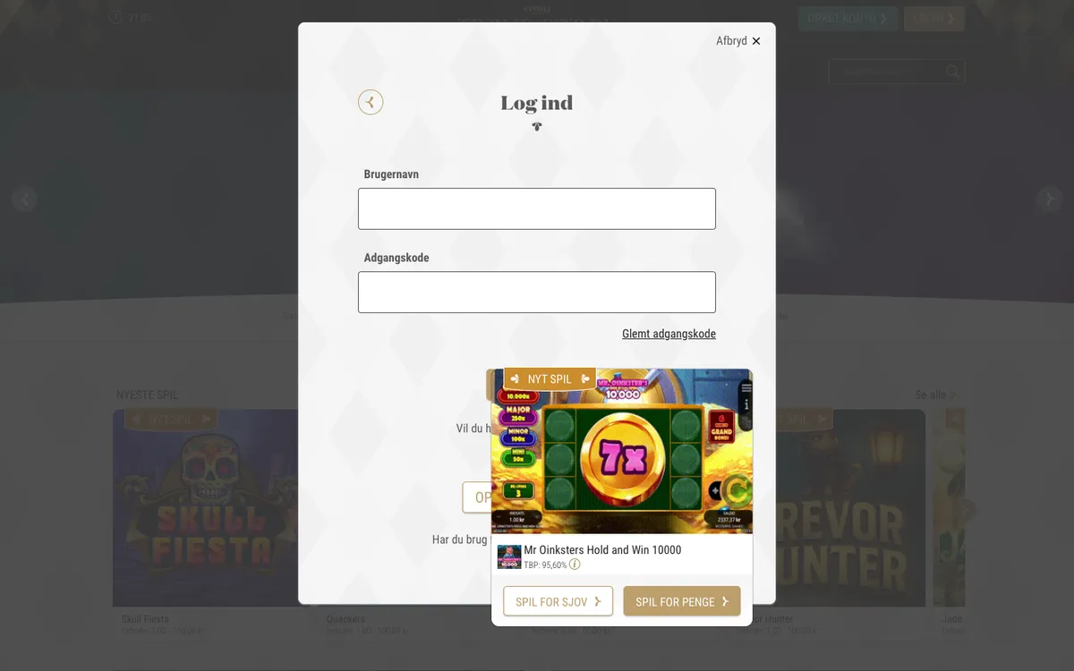 Tivoli Casino — Sign-up, captured from Finland