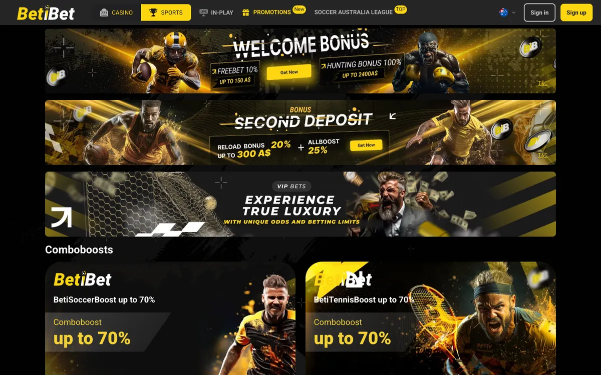 BETiBET Casino — Promotions, captured from Australia