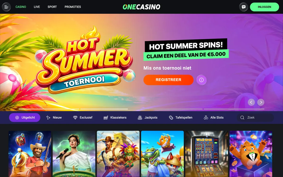One Casino — Home page, captured from Netherlands