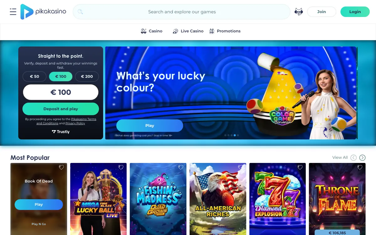 Pikakasino Casino — «Регистрация», снято из страны Финляндия