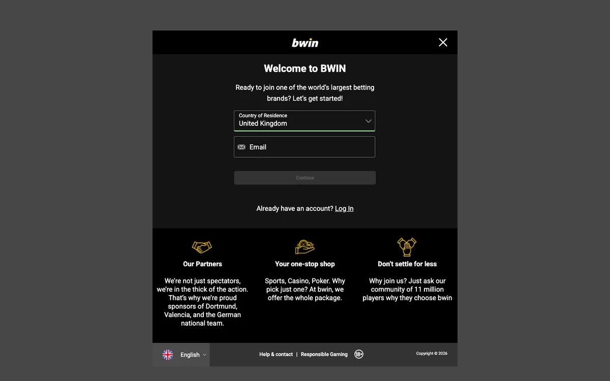 bwin Casino — «Регистрация», снято из страны Румыния