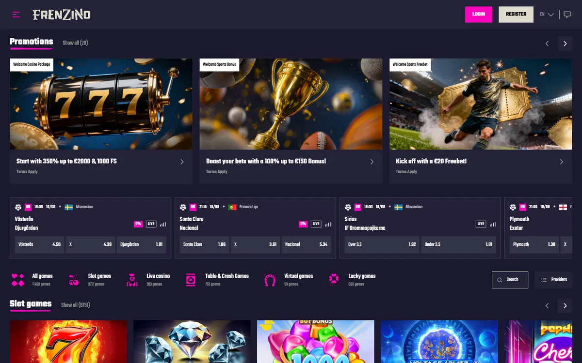Frenzino Casino — «Главная», снято из страны Бельгия