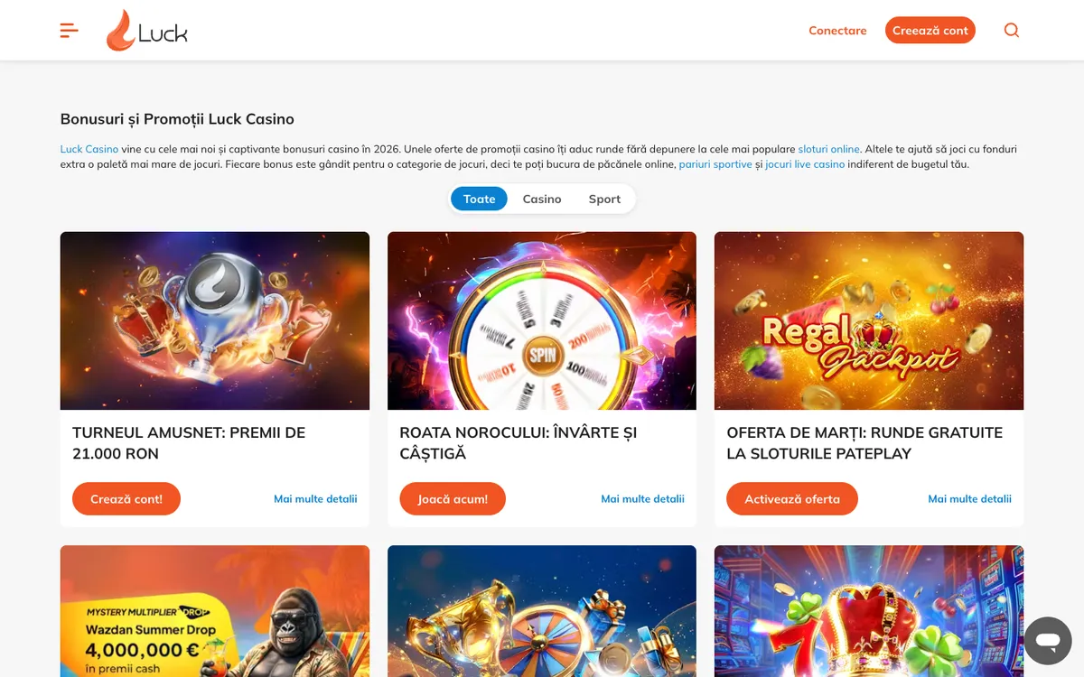Luck Casino — Promotions, captured from United Kingdom