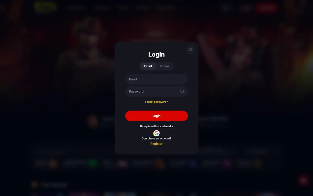 Yep Casino — Sign-up, captured from Brazil