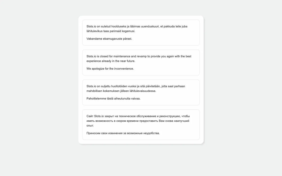 Slots.io Casino — Home page, captured from Estonia