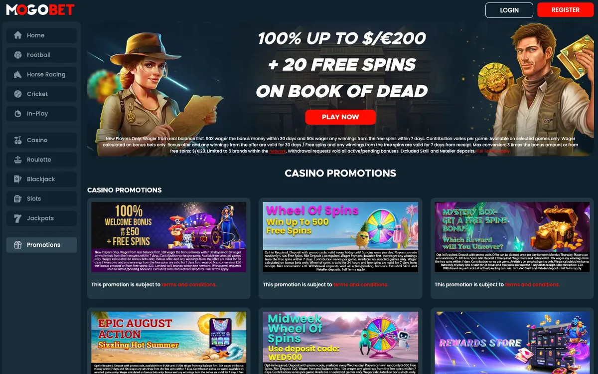 MogoBet Casino — Promotions, captured from France