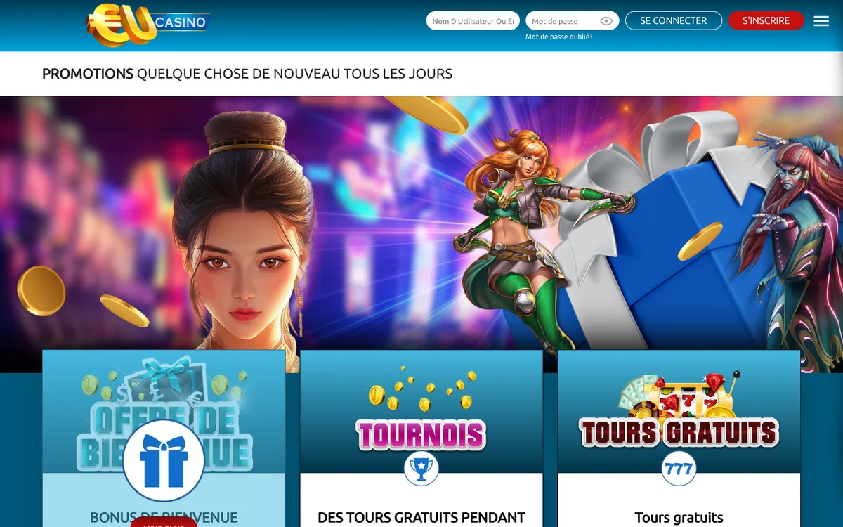 EUcasino — Promotions, captured from Belgium