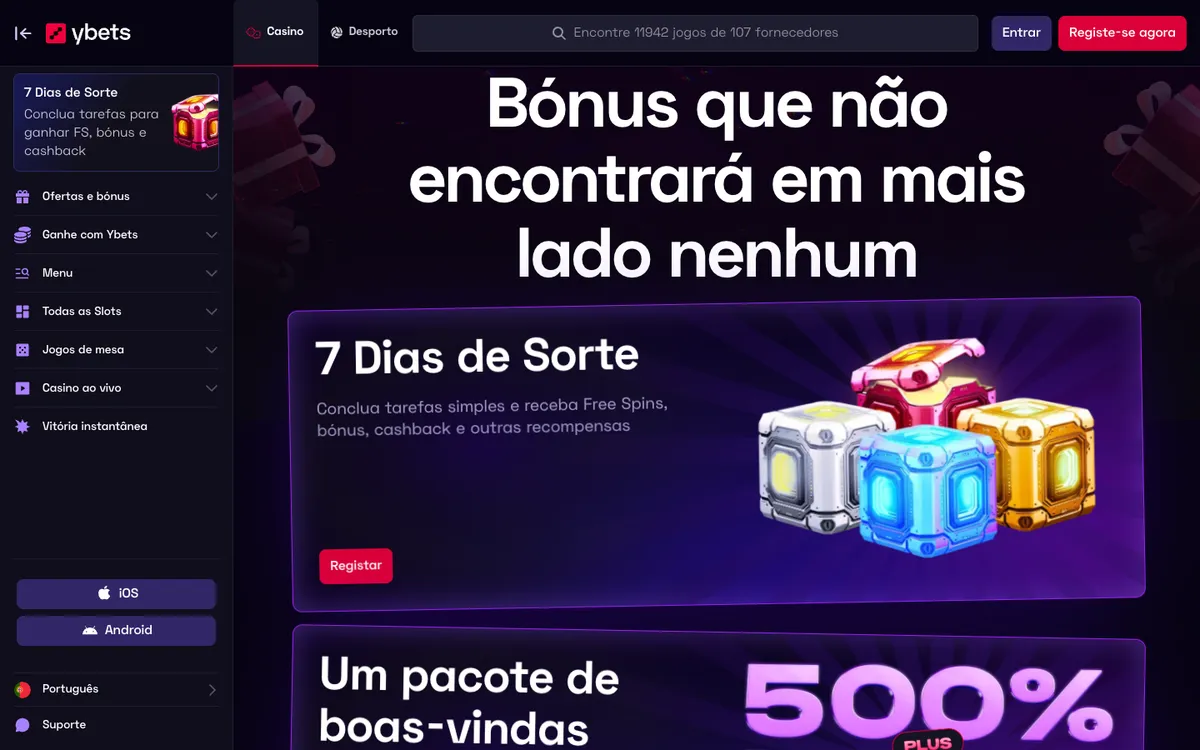 Ybets Casino — Promotions, captured from Brazil
