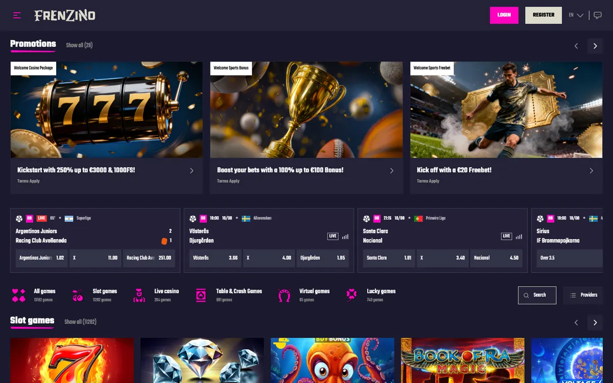 Frenzino Casino — «Главная», снято из страны Германия