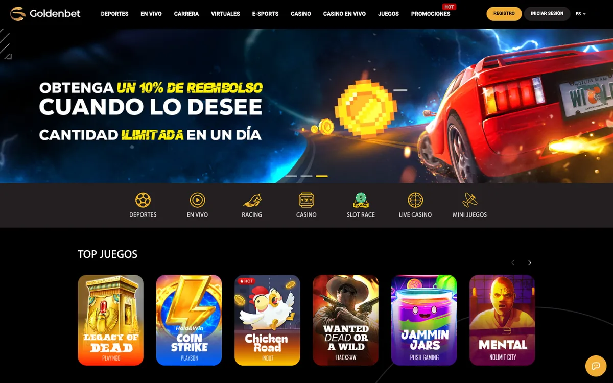 Goldenbet Casino — «Главная», снято из страны Испания