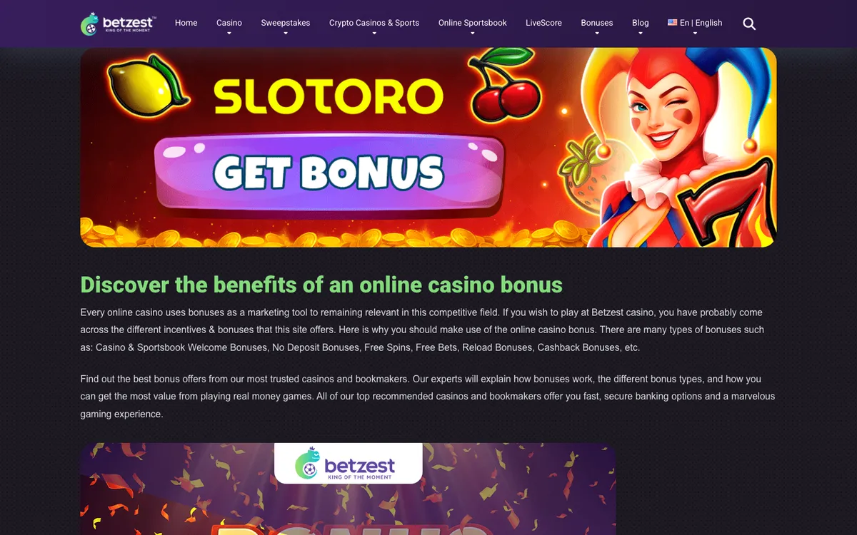 Betzest Casino — «Акции», снято из страны Норвегия