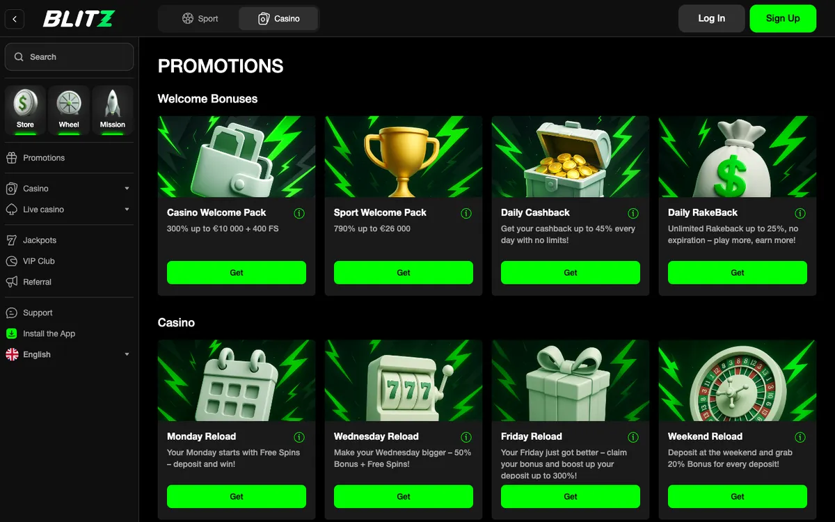 Blitz-go.bet Casino — Promotions, captured from Brazil