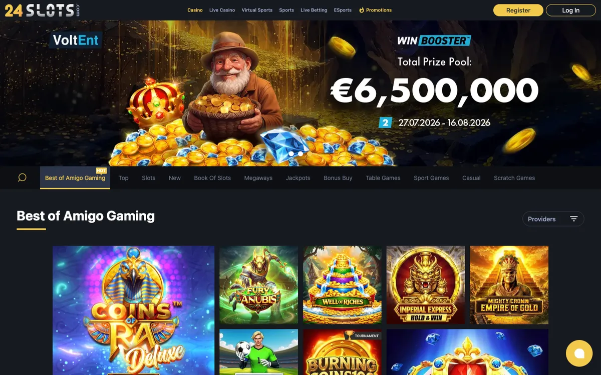 24Slots Casino — «Главная», снято из страны Норвегия