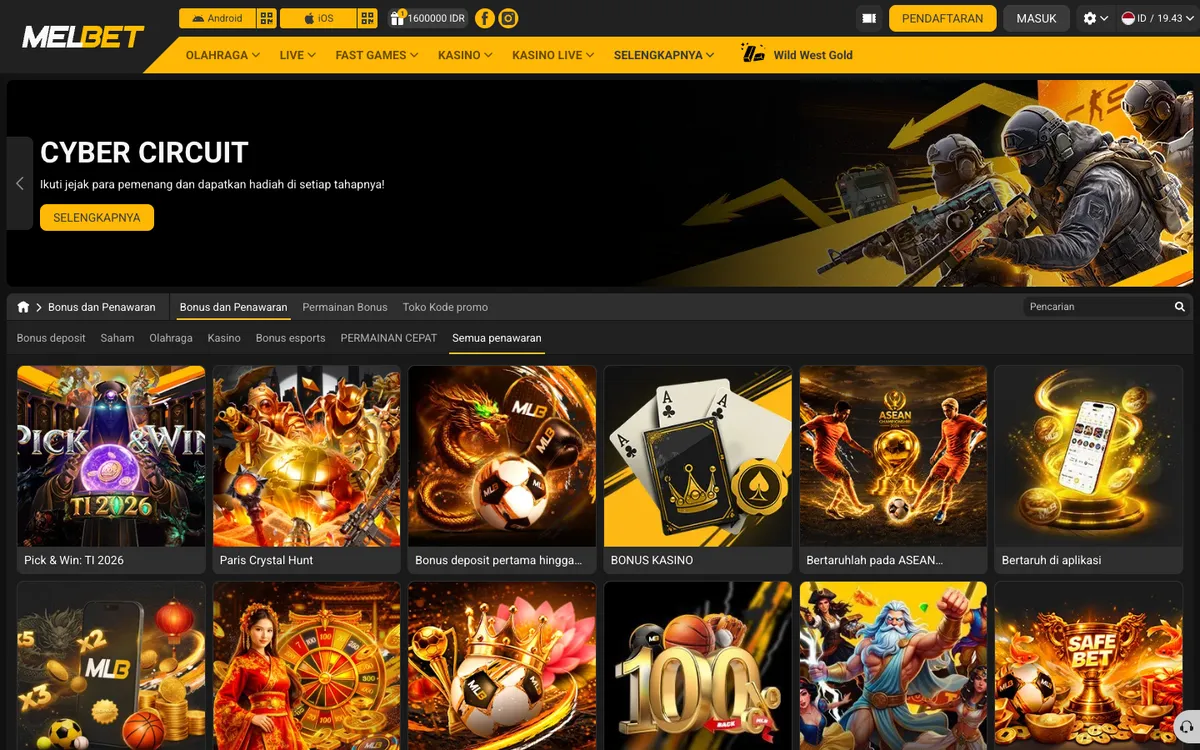 Melbet Casino — Promotions, captured from Indonesia