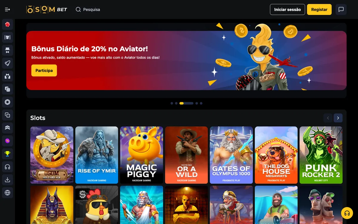 Osombet Casino — Home page, captured from Brazil
