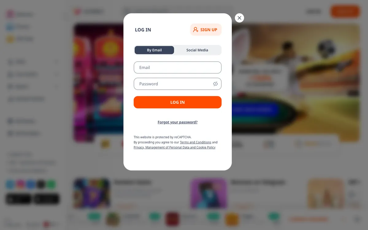 Monro Casino — Sign-up, captured from Canada