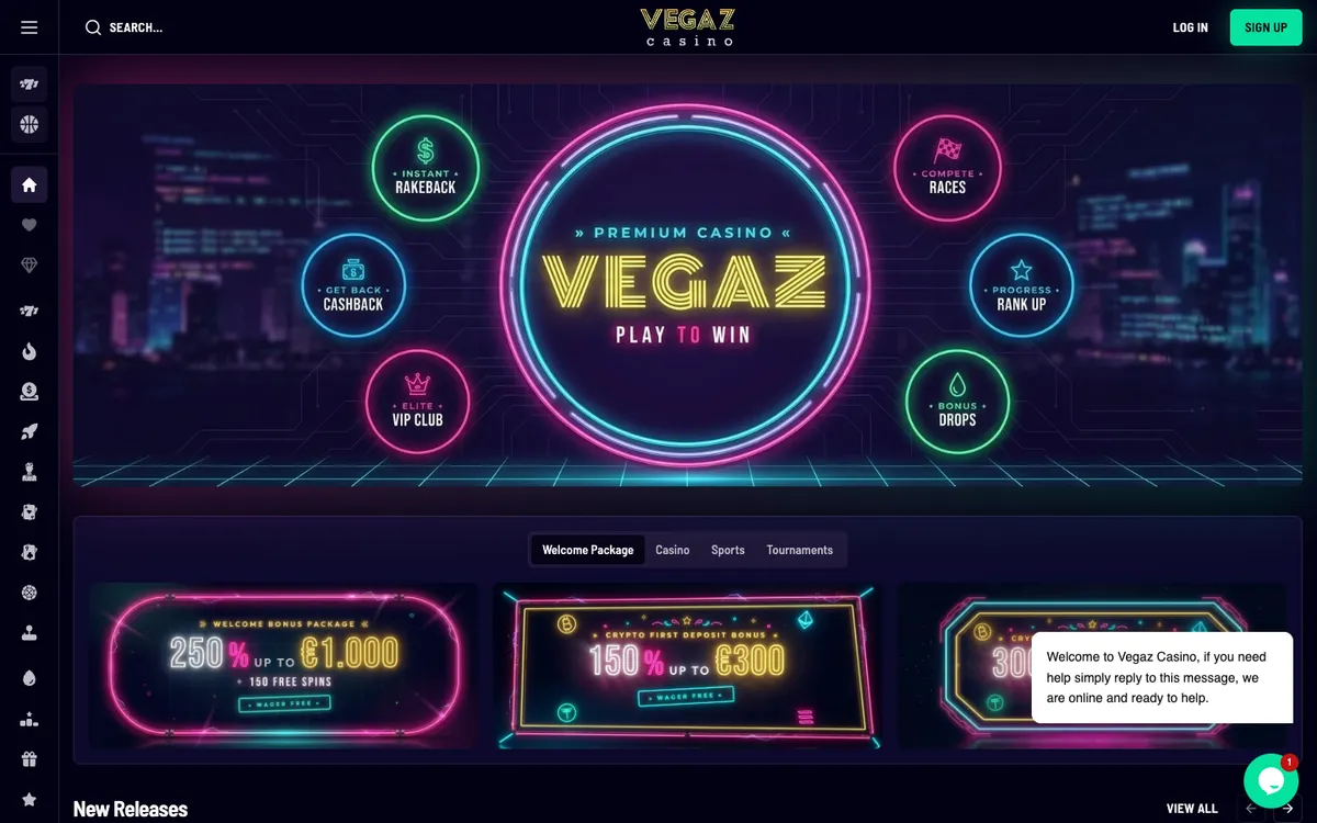 Vegaz Casino — «Главная», снято из страны Норвегия