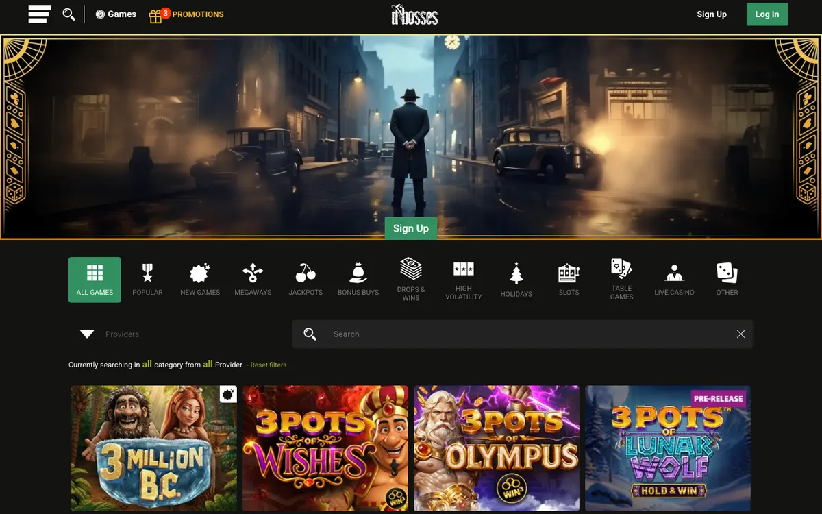 Dbosses Casino — Home page, captured from Austria